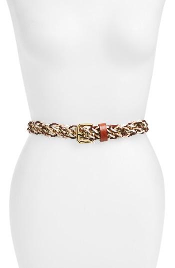 Women's Rebecca Minkoff Leather & Chain Belt - Brick Multi