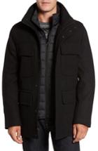 Men's Marc New York Shadow Plaid Wool Blend Jacket With Detachable Insert - Black