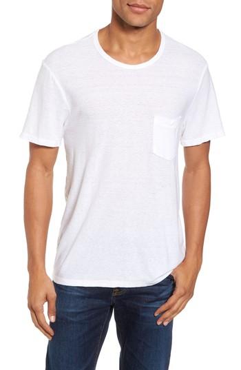 Men's James Perse Cotton & Linen Pocket T-shirt (s) - White