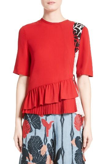 Women's Yigal Azrouel Silk Peplum Top