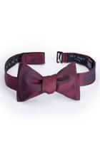Men's Ted Baker London Solid Woven Silk Bow Tie, Size - Red