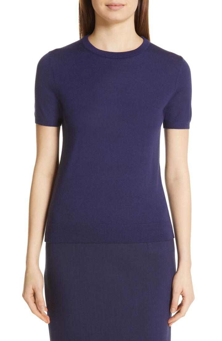 Women's Boss Wool Sweater, Size - Blue