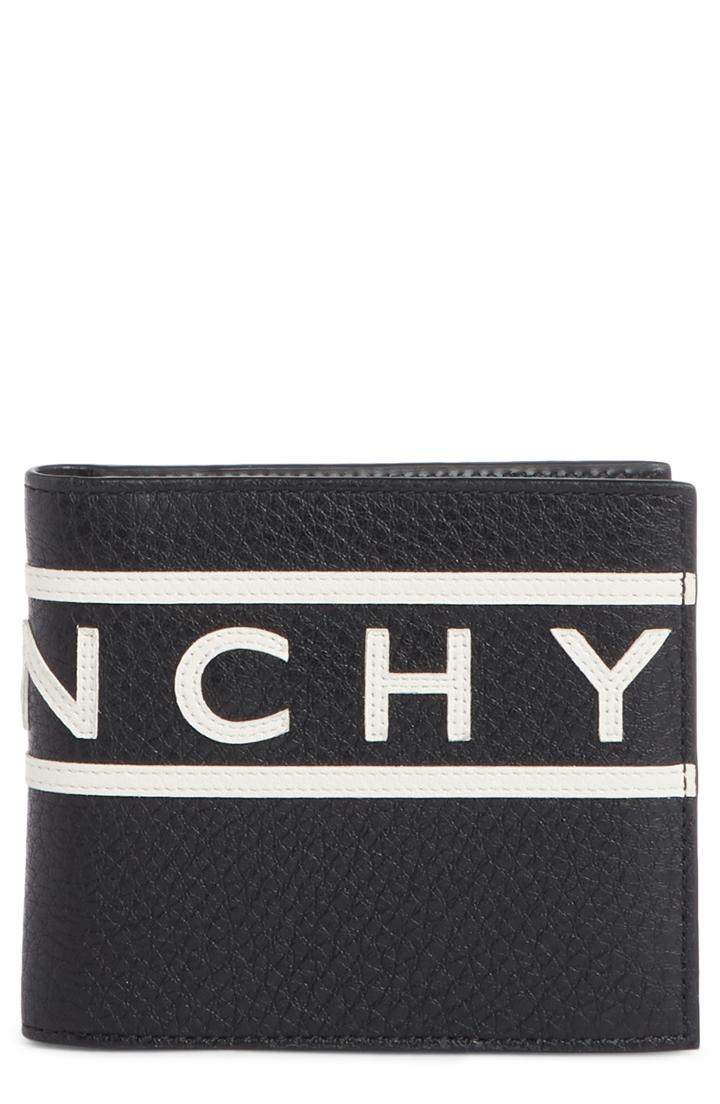 Men's Givenchy Logo Calfskin Leather Wallet - Black