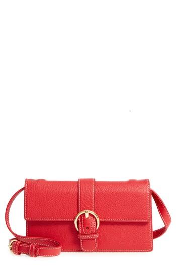 Frances Valentine Calfskin Leather Crossbody Wallet - Red
