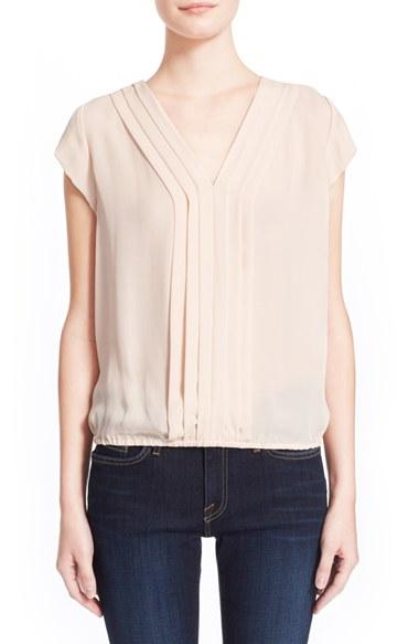Women's Joie 'marcher' Pleated Silk Top - White