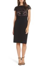 Women's Alex Evenings Embroidered Bodice Sheath Dress - Black