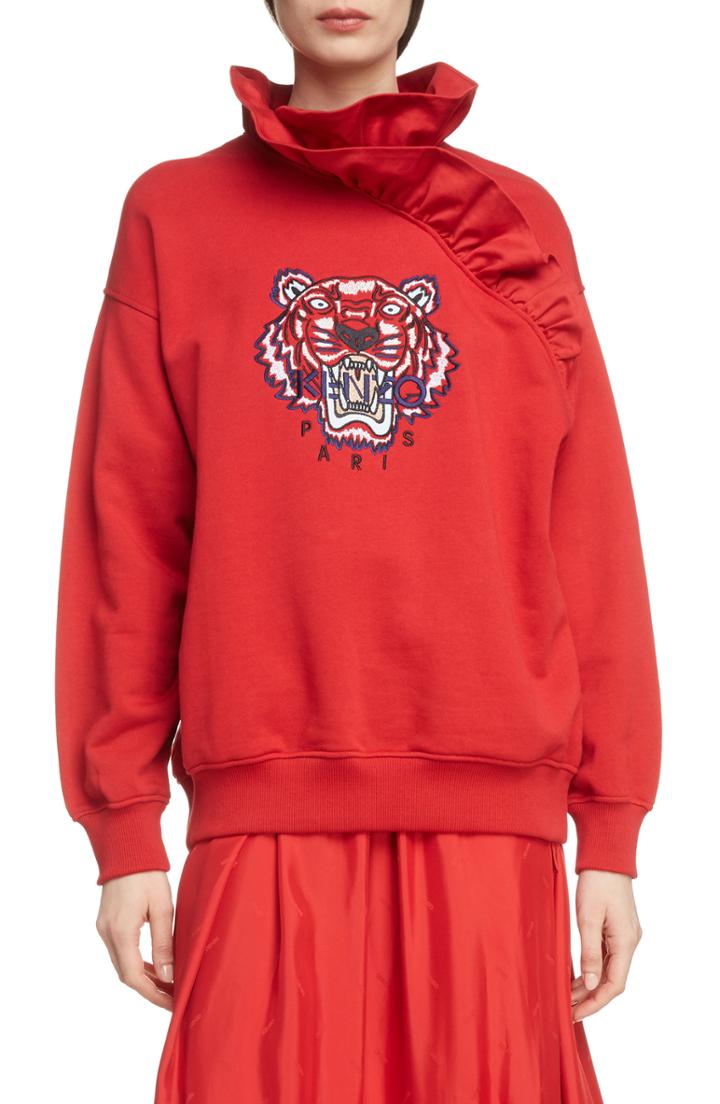 Women's Kenzo Tiger Ruffle Sweatshirt