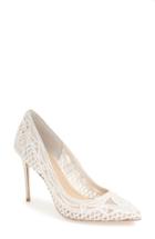 Women's Imagine By Vince Camuto 'olivia' Macrame Pointy Toe Pump .5 M - White