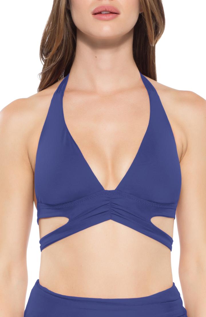 Women's Becca Color Code Split Strap Bikini Top - Blue