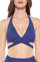 Women's Becca Color Code Split Strap Bikini Top - Blue