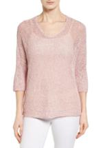 Women's Nic+zoe Sunkissed Sheer Linen Blend Pullover - Pink