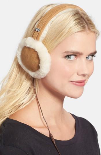 Ugg Australia 'classic' Genuine Shearling Headphone Earmuffs, Size - Black