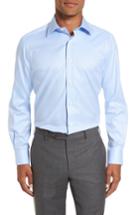 Men's David Donahue Trim Fit Dress Shirt - 34/35 - Blue