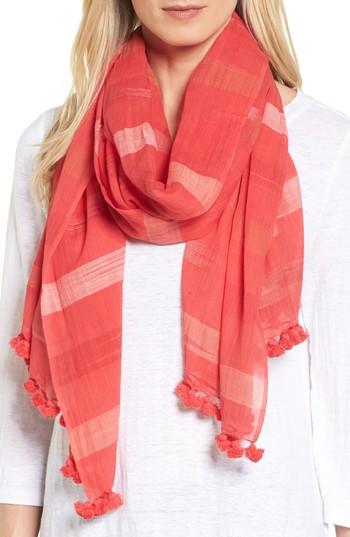 Women's Eileen Fisher Organic Cotton Scarf, Size - Red