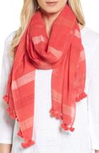 Women's Eileen Fisher Organic Cotton Scarf, Size - Red