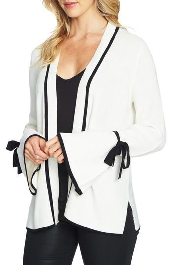 Women's Cece Tie Bell Sleeve Cardigan, Size - White
