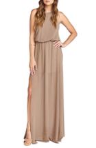 Women's Show Me Your Mumu Heather Chiffon Halter Gown - Brown