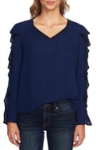 Women's Cece Ruffle Sleeve Top, Size - Blue