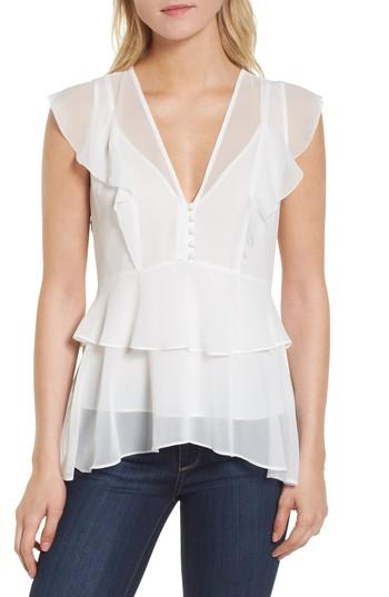 Women's Chelsea28 High/low Chiffon Top, Size - Ivory