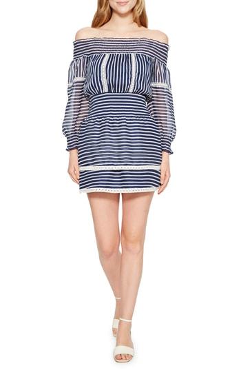 Women's Parker Carah Stripe Off The Shoulder Dress - Blue