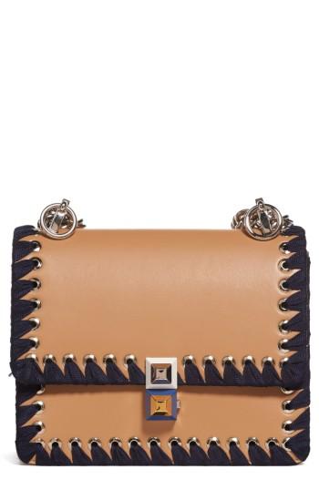 Fendi Small Kan I Whipstitch Leather Shoulder Bag -