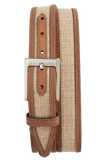 Men's Nordstrom Men's Shop Webster Leather & Linen Belt