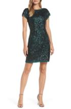 Women's Vince Camuto Sequin Embellished Cocktail Sheath - Green