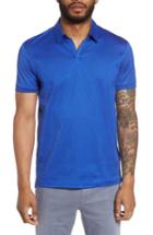 Men's Boss Press Texture Front Polo, Size - Blue