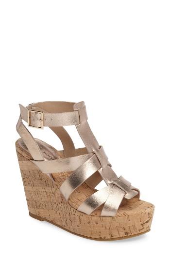Women's Pelle Moda Rayjay Wedge Sandal M - Metallic