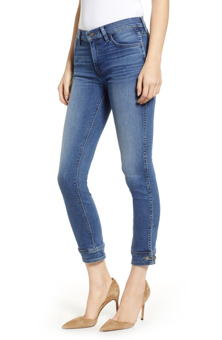 Women's Hudson Jeans Nico Button Cuff Crop Cigarette Jeans - Blue