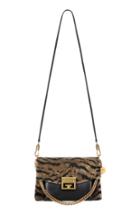 Givenchy Gv3 Zebra Jacquard & Leather Crossbody Bag - Beige