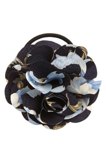 Cara Flower Ponytail Holder, Size - Blue