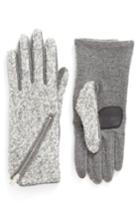 Women's Echo 'touch - Zip Boucle' Tech Gloves - Grey