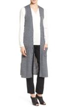 Women's Halogen Long Merino Wool Blend Sweater Vest, Size - Grey