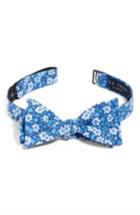 Men's Ted Baker London Floral Linen Bow Tie, Size - Blue