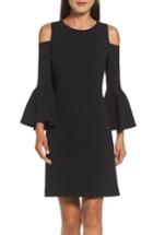 Women's Eliza J Cold Shoulder Crepe Dress - Black
