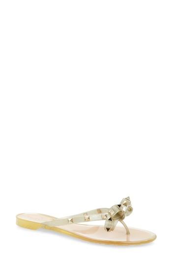 Women's Valentino Garavani 'rockstud' Flip Flop Us / 39eu - Metallic