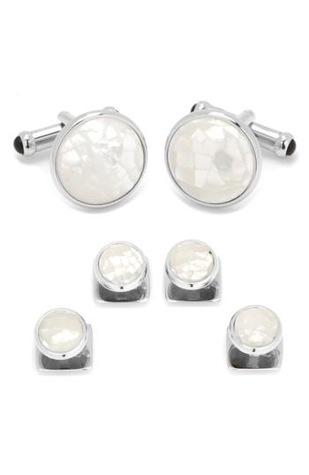 Men's Cufflinks, Inc. Mother-of-pearl Cuff Link & Shirt Stud Set