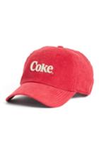 Women's American Needle Coca Cola Slouchy Corduroy Baseball Cap - Red