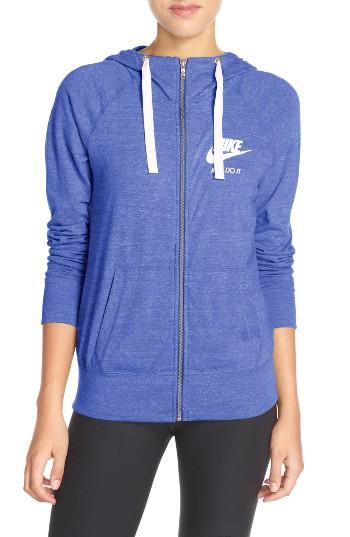 Women's Nike Gym Zip Hoodie - Blue
