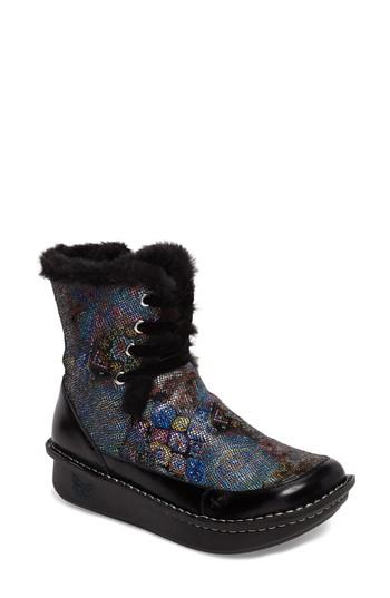 Women's Alegria Twisp Lace-up Boot With Faux Fur Lining -6.5us / 36eu - Purple