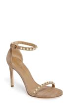 Women's Stuart Weitzman Nudistpearls Embellished Sandal .5 M - Brown