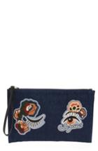 See By Chloe Andy Applique Denim Pouch - Blue