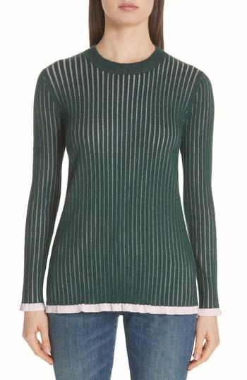 Women's Burberry Tygart Cashmere & Silk Sweater - Green