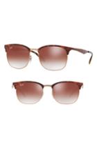 Women's Ray-ban Highstreet 53mm Clubmaster Sunglasses - Copper/ Tortoise Gradient