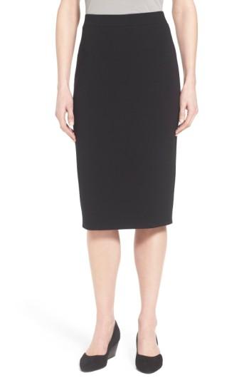 Women's Eileen Fisher Calf Length Pencil Skirt - Black