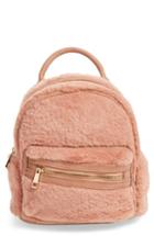 Street Level Faux Fur Backpack - Pink