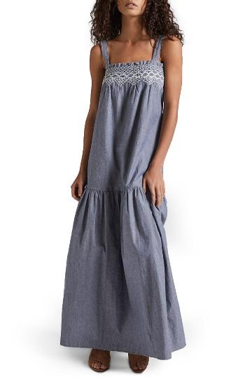 Women's Current/elliott The Rancher Chambray Maxi Dress