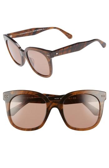 Women's Kate Spade New York Atalias 52mm Square Sunglasses - Dark Havana
