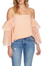 Women's 1.state Tiered Sleeve Off The Shoulder Top - Orange